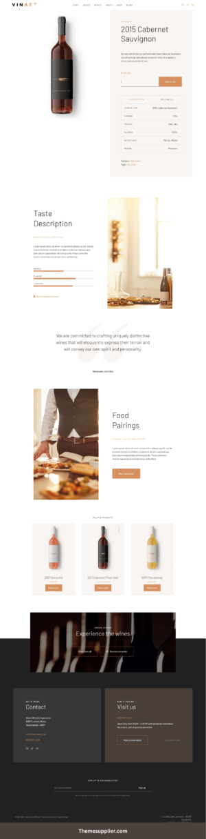 wine WordPress theme Vinart