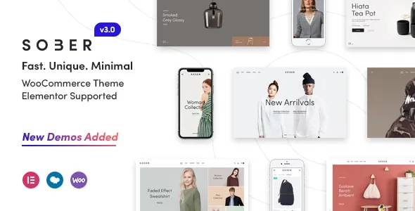 Sober WooCommerce WordPress Theme For Modern Online Stores Pro.