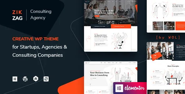 ZikZag Consulting Agency WordPress Theme For Business Growth Plus